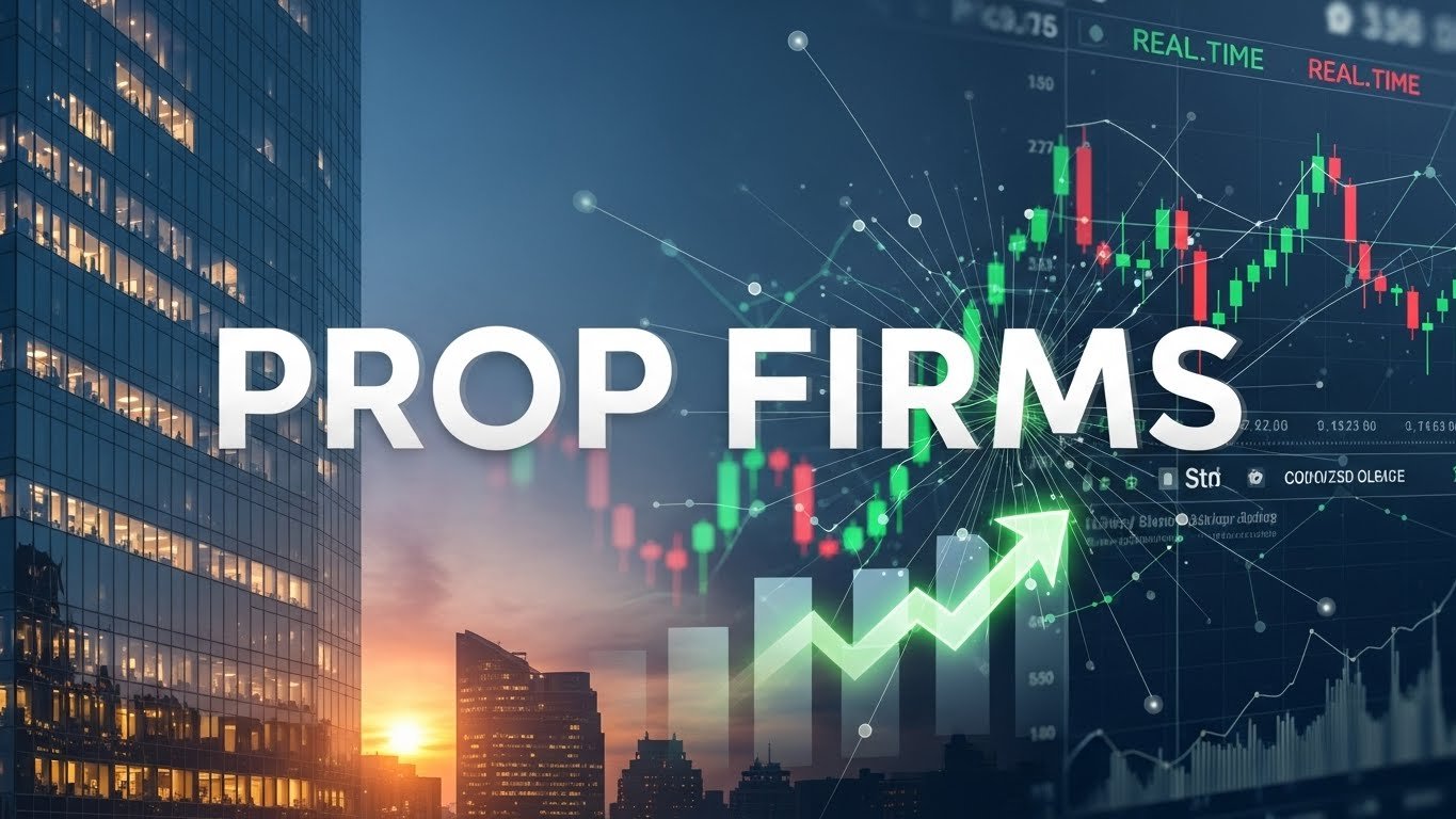 a city skyline with a graph and a green arrow